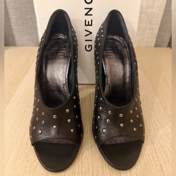 Givenchy Black Leather Studded Heels - Picture 3 of 13